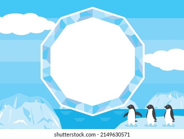 Penguins and ice frame material