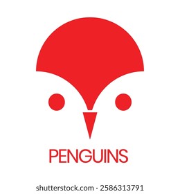 Penguins Icon. Penguins Logo. Red Penguins