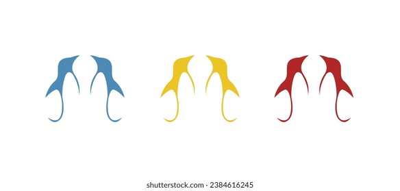penguins icon on a white background, vector illustration