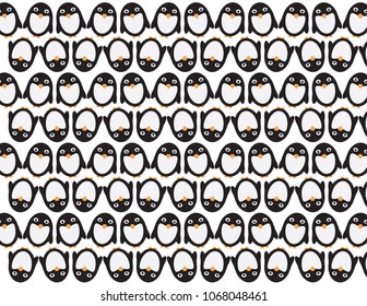 Penguins lines vector pattern background