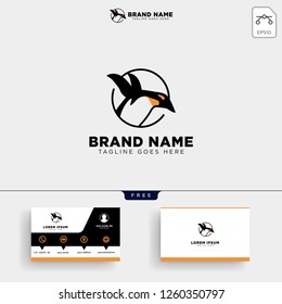 Penguins Logo template vector illustration and business card design