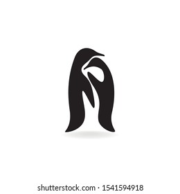 Penguins love. Simple and abstract sign. Vector illustration.