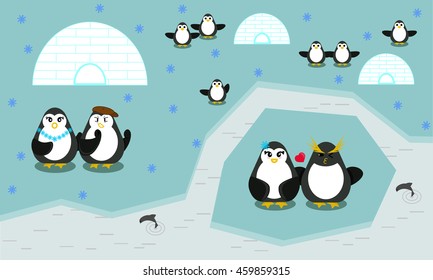 penguins at the North Pole