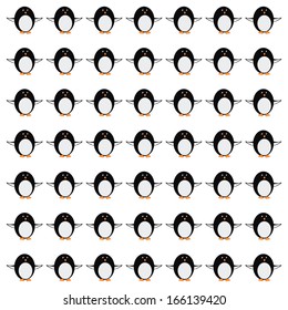 penguins on white background