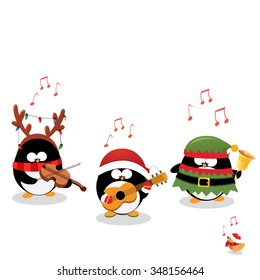 Penguins Playing Christmas Music