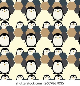 Penguins And Scales Seamless Vector Pattern Design