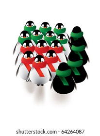 penguins seasonal gatherings in winter