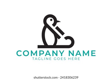 Penguins ski logo, Penguins icon design, modern Penguins logo