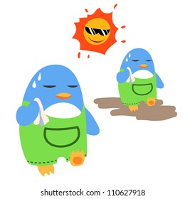 Penguins in the sunshine