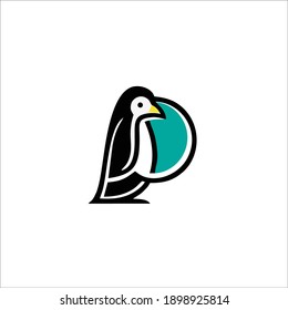 Penguins Symbol logo. Tattoo Design. Vector Illustration.