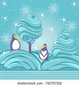 Penguins turquoise