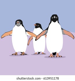 Penguins. Vector illustration