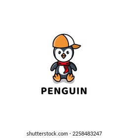 penguins wearing hats cute logo