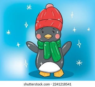 los pingüinos con ropa de invierno se pueden utilizar para adornos navideños y decoraciones de tarjetas