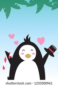 The penguin-shaped design is happy in its simple and natural shape on a bright backdrop.