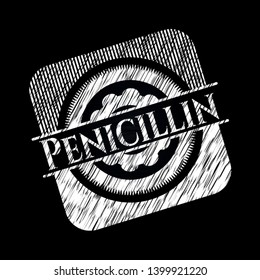 Penicillin with chalkboard texture. Vector Illustration. Detailed.