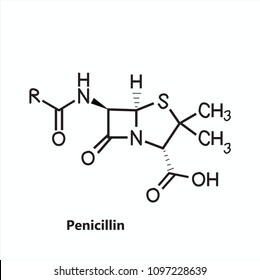 Penicillin Chemical Structure Vector
