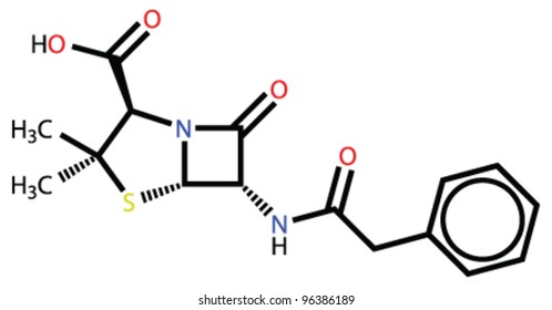 Penicillin G (benzylpenicillin) Structural Formula