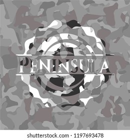 Peninsula on grey camouflaged pattern