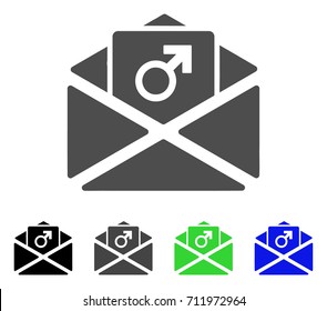 Penis Enhancement Spam icon. Vector illustration style is a flat iconic penis enhancement spam symbol with black, gray, green, blue color variants. Designed for web and software interfaces.