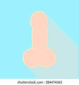 Penis flat icon. vector illustration