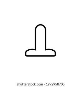 Penis line icon. Simple style penis enlarger poster background symbol. Man sexual organ sign. Erotic shop logo design element. T-shirt printing. Vector for sticker.