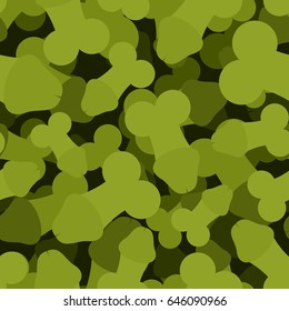 Penis military seamless pattern. Member army protective texture. Parts of body soldier ornament
