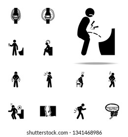 Penis, Pain, Groin Icon. Pain People Icons Universal Set For Web And Mobile