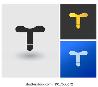 Penis-Logo-Idee mit Buchstaben T, Design des Gebrauchsbildes für medizinische Beschneidung