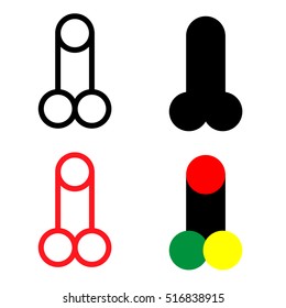 Penis in vector.Illustration of a dildo in vector.The logo of the penis.