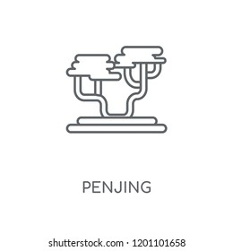Penjing linear icon. Penjing concept stroke symbol design. Thin graphic elements vector illustration, outline pattern on a white background, eps 10.