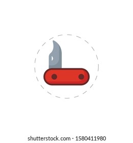  penknife icon - army knife colourful clipart flat vector icon. penknife icon - army knife colourful clipart flat vector icon. 