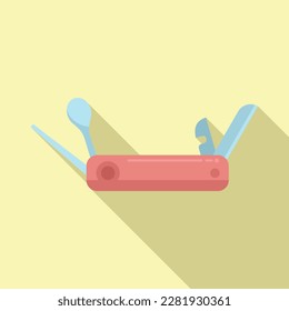 Penknife icon flat vector. Knife multitool. Swiss tool