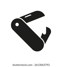 penknife icon, multi functional tourists knife, pocket knife isolated