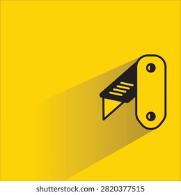 penknife icon with shadow on yellow background