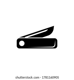 Penknife, Multifunction Swiss Jack Knife. Flat Vector Icon illustration. Simple black symbol on white background. Penknife Multifunction Swiss Knife sign design template for web and mobile UI element