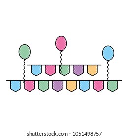 pennant and balloons party decoration