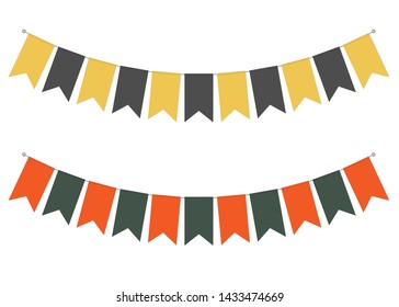 Pennant banner streamers, vector illustration. Hanging flags. Party garland decor. Holiday bunting.