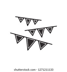 Pennant Banners String Flag Banner icon flat black 