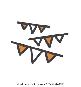  Pennant Banners String Flag Banner icon 
 flat colors