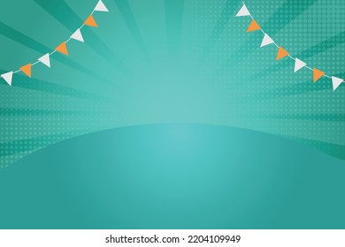 Pennant of Birthday for Party and Celebrations With Space for Message Isolated in sunbrust green Background.