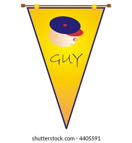 Pennant with boy