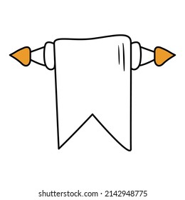 Pennant bullet journal hand drawn doodles elements for notebook.Outline vector illustration.Isolated on white background.