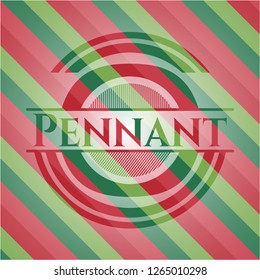 Pennant christmas colors emblem.