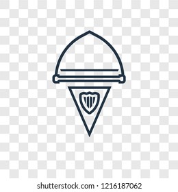 Pennant concept vector linear icon isolated on transparent background, Pennant concept transparency concept in outline style