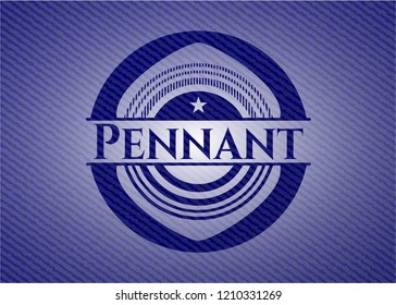 Pennant emblem with jean background