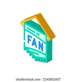 pennant fan isometric icon vector. pennant fan sign. isolated symbol illustration