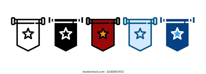 Pennant Flag Icon Set Multiple Style Collection