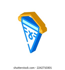 Pennant Flag isometrische Symbol Vektorgrafik. Schild der Pennantenflagge. einzelne Symbolillustration