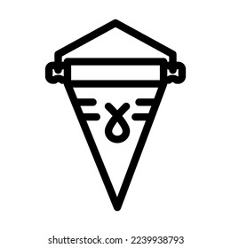 pennant flag line icon vector. pennant flag sign. isolated contour symbol black illustration